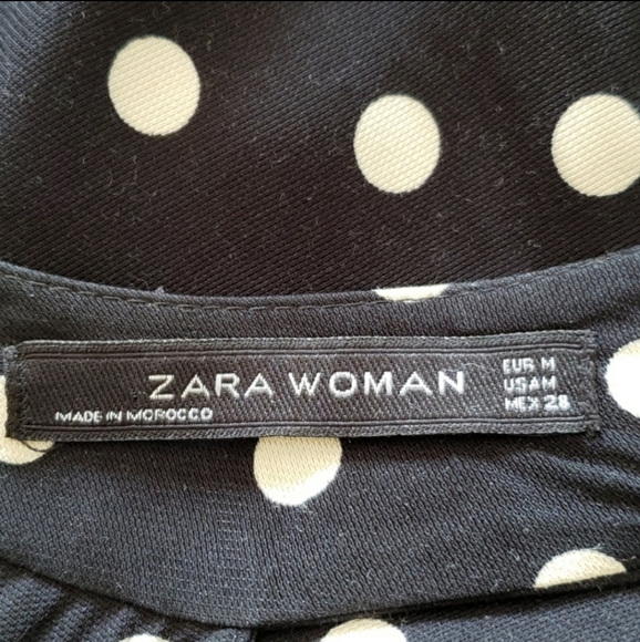 Zara Black Halter Style Pin Up Polka Dot Dress Size Medium - Picture 8 of 11